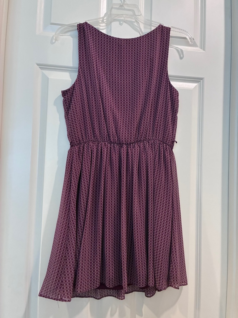 Iz Byer Burgundy Printed Sleeveless Skater Dress - Picture 5 of 8